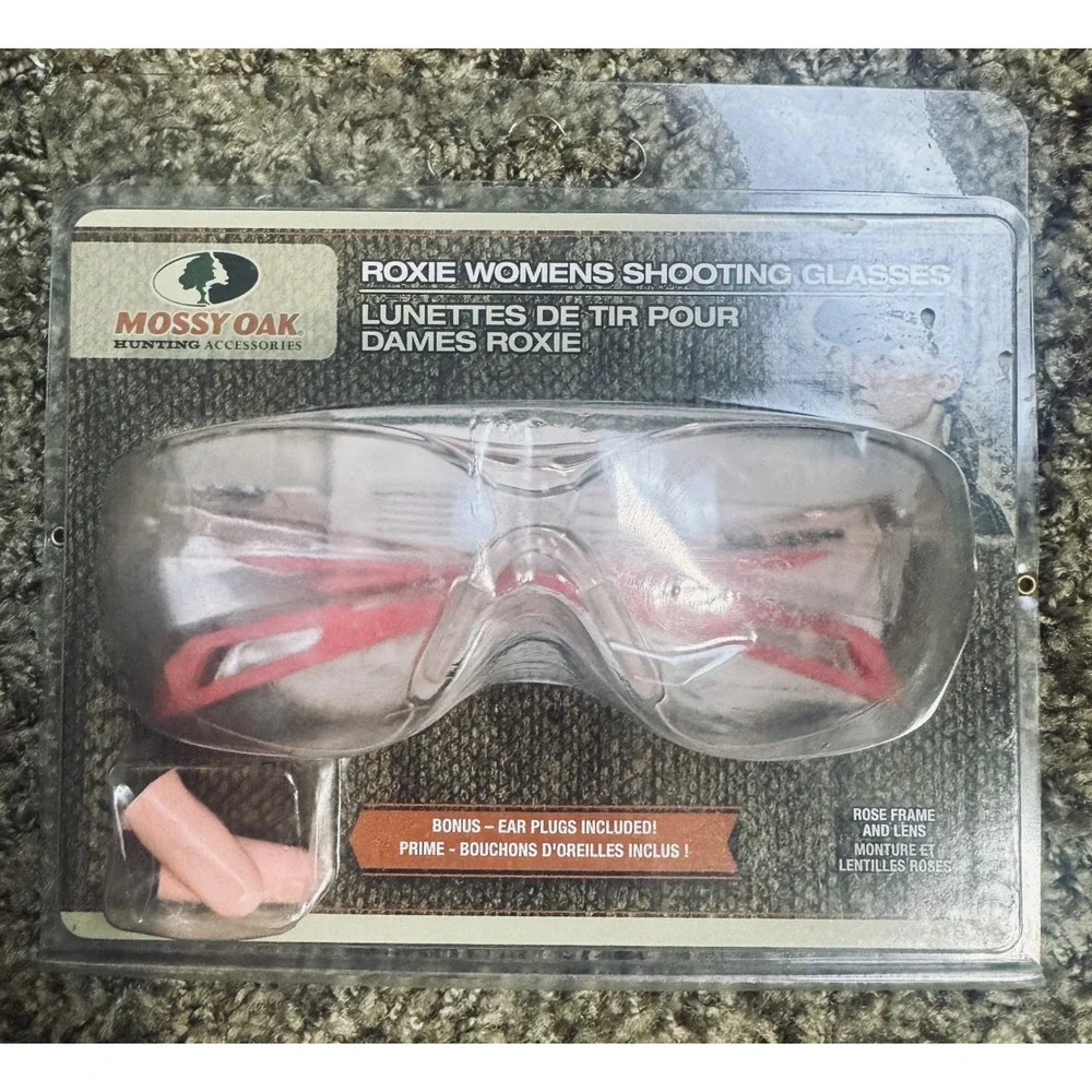 Mossy Oak Ladies Shooting Glasses Clear Lens with Pink Arms